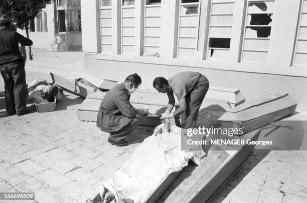 Earthquake In Skopje, Yugoslavia. République de Macédoine, Skopje, 31 juillet 1963, la capitale est en grande partie détruite par un séisme de...