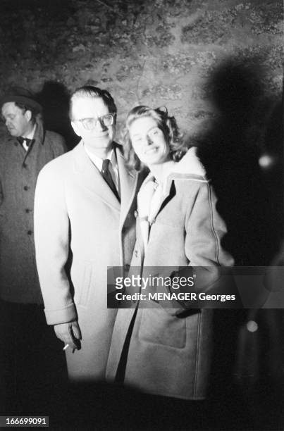 Ingrid Bergman And Lars Schmidt. Suède, Lerum- 22 décembre 1958- Le mariage d'Ingrid BERGMAN, actrice suédoise et Lars SCHMIDT, producteur suédois:...