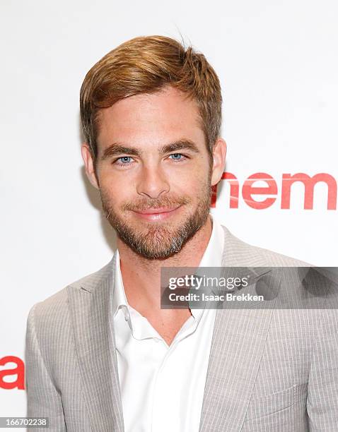 Actor Chris Pine arrives at a Paramount Pictures presentation to promote his upcoming film, "Star Trek Into Darkness" during CinemaCon at Caesars...