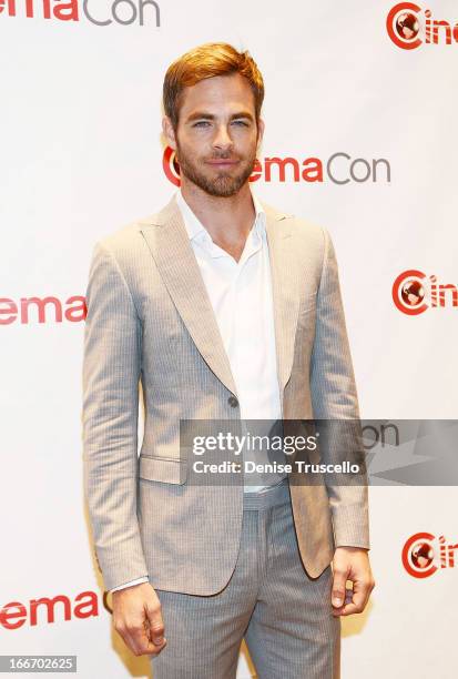 Chris Pine arrives at CinemaCon 2013 Paramount opening night party and presentation at Caesars Palace on April 15, 2013 in Las Vegas, Nevada.