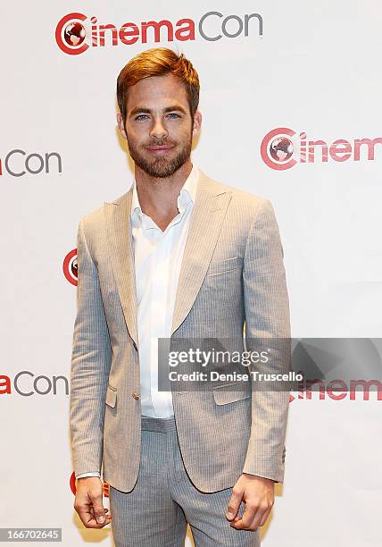 Chris Pine arrives at CinemaCon 2013 Paramount opening night party and presentation at Caesars Palace on April 15, 2013 in Las Vegas, Nevada.