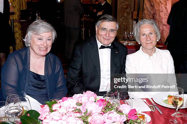 Lady Ricketts, Jean-Louis Beffa and Germany Ambassador Suzanne Wasum-Rainer attend Tricentenary of the French dance school, AROP Gala, at Opera...