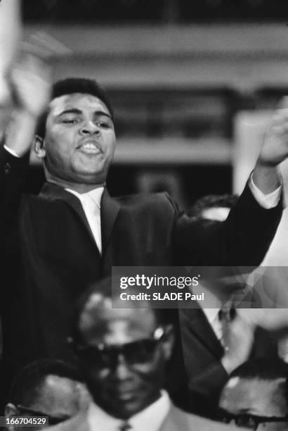 Boxing World Champion Cassius Clay Attends The National Brotherhood Week At The Chicago Coliseum, The Annual Meeting Of The Black Muslim Nation Of...