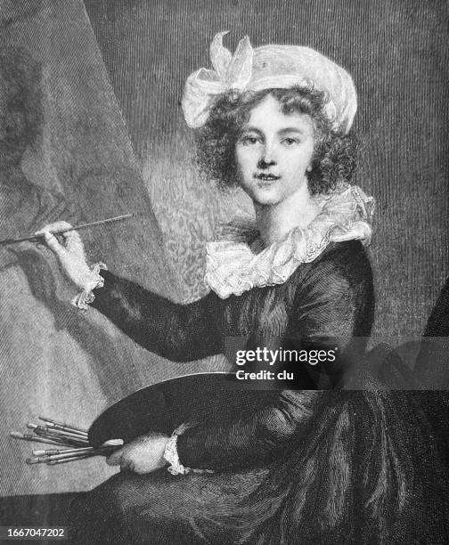 louise élisabeth vigée le brun, portrait of herself - painter artist stock illustrations