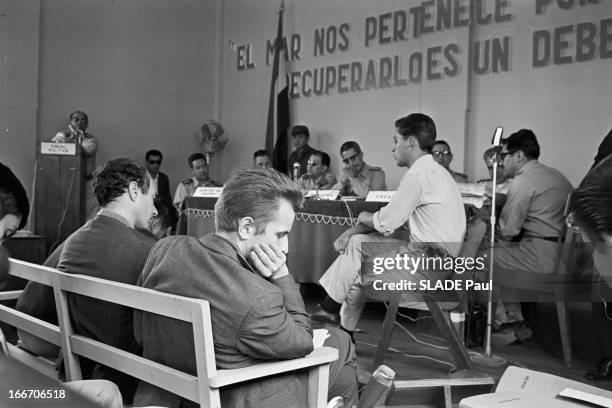 Trial Of Regis Debray In Camiri, Bolivia. En Bolivie, le 16 Octobre 1967, à Camiri, lors de son procès, Régis DEBRAY, écrivain, philosophe, accusé de...