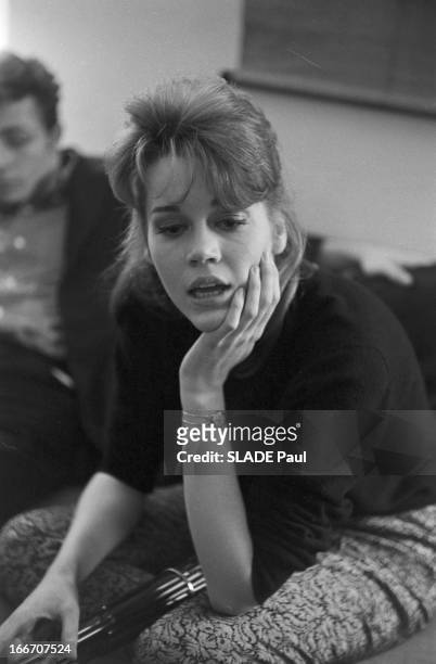 Rendezvous With The Young American Actress Jane Fonda In New York. En mars 1960, aux Etats Unis, à New York, Jane FONDA, 22 ans, fille de l'acteur...