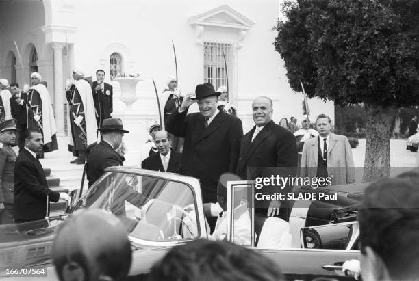 The President Of The United States, Dwight David Eisenhower In Tunisia. En decembre1959, à l'occasion d'un voyage officiel en Tunisie le président...