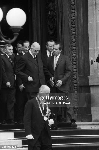 Visit Of Richard Nixon In Paris. En France, à Paris, en mars 1969, lors d'une visite officielle, Richard Milhous NIXON, Président des Etats-Unis, en...