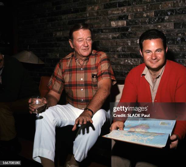 Shooting Of The Film 'Chisum' By Andrew V. Mac Laglen. Au Mexique, en mars 1970, sur le tournage du film 'Chisum' d'Andrew V. MCLAGLEN, John WAYNE...