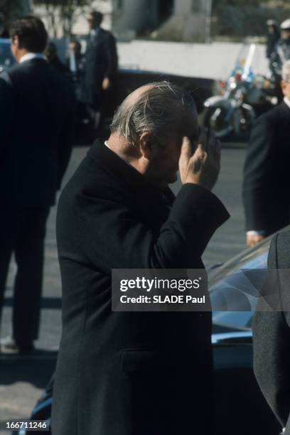 Meeting Pompidou - Nixon In Iceland. En Islande, en juin 1973, lors d'une rencontre, Georges POMPIDOU, Président de la République française, de...