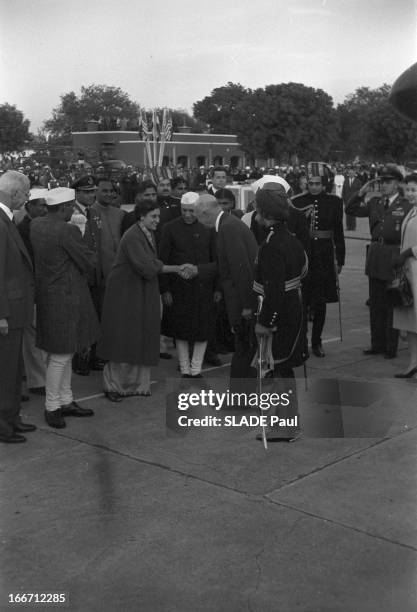 Official Visit Of President Dwight D. Eisenhower To India. En Inde, en décembre 1959, à l'occasion d'un voyage officiel en Inde, le président des...