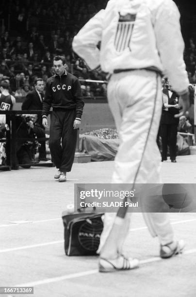 Valery Brumel Participates In An Athletics Meeting At Madison Square Garden In New York. Etats Unis, New York, en 1961, l'athlète Valeriy BRUMEL en...