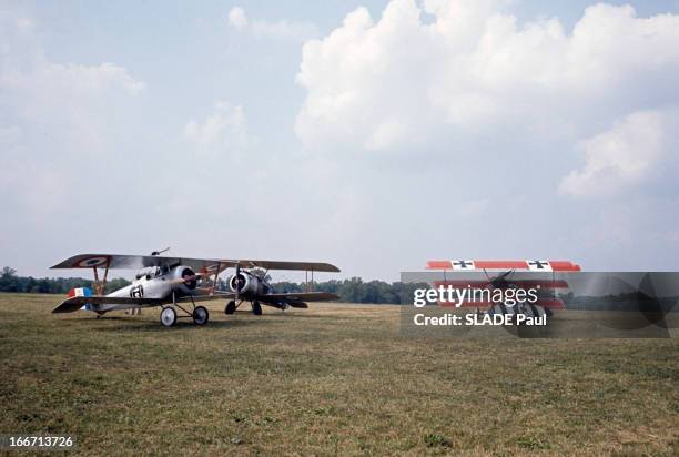 Guerre 14-18, photo biplans Français à un aérodrome Guerre 14-18, photo biplans Français à un aérodrome