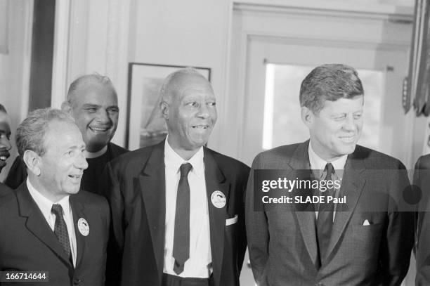 The Black March In Washington For Jobs And Freedom. Le 28 août 1963, à Washington, la 'Marche des noirs' pour les droits civiques: John Fitzgerald...