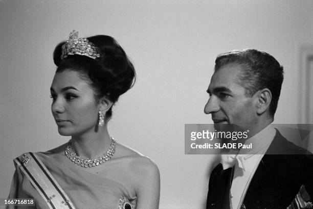 Official Travel Of The Shah Of Iran And His Wife Farah Diba In America. En avril 1962, dans le cadre d'une visite officielle des souverains d'Iran...