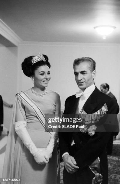 Official Travel Of The Shah Of Iran And His Wife Farah Diba In America. En avril 1962, dans le cadre d'une visite officielle des souverains d'Iran...