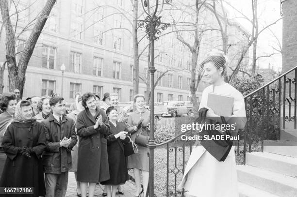 Official Travel Of The Shah Of Iran And His Wife Farah Diba In America. En avril 1962, dans le cadre d'une visite officielle des souverains d'Iran...