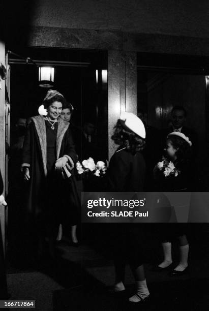 The Princess Sofia Of Greece In New York. Le 30 octobre 1958, a New york, lors d'un voyage aux Etats Unis, la Reine Frederika de Grece lors d'un...