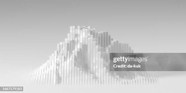 abstract 3d background. abstract chart against light grey background with shallow depth of field and copy space - big data white stock pictures, royalty-free photos & images