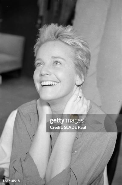 Rendezvous With Maria Schell At The Hairdresser In Hollywood. Etats-Unis, Los Angeles, Hollywood, 7 mars 1959, l'actrice autrichienne Maria SCHELL...