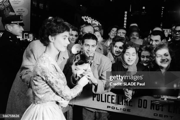 First Of The Film The Diary Of Anne Frank By George Stevens In New York. Le 20 mars 1959, aux Etat Unis, à Broadway, à l'occasion de la première du...