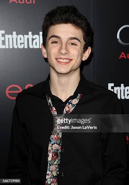Actor Timothee Chalamet attends the Entertainment Weekly Screen Actors Guild Awards pre-party at Chateau Marmont on January 26, 2013 in Los Angeles,...