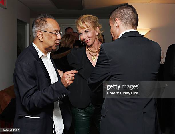 George C. Wolfe and Trudie Styler visit backstage following Rita Wilson's performance at 54 Below on April 15, 2013 in New York City.