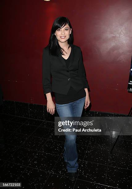 Actress Kate Kelton attends the screening of "Sexy Evil Genius" at the ArcLight Cinemas on April 15, 2013 in Hollywood, California.