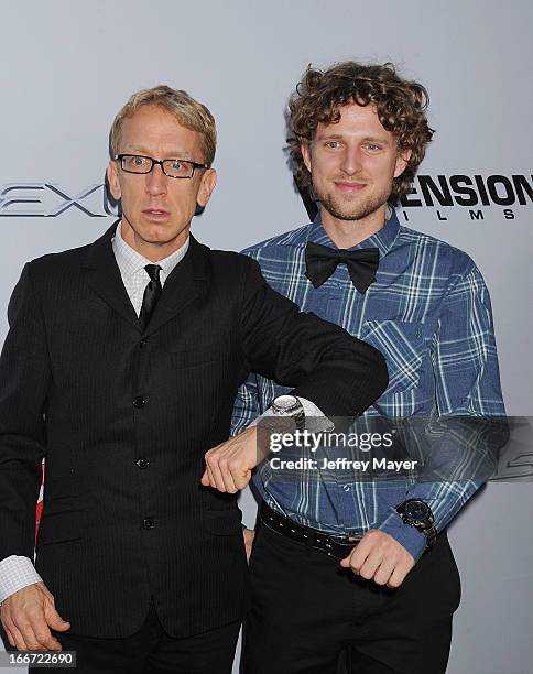 Andy Dick and son Jason Dick arrives at the 'Scary Movie V' - Los Angeles Premiere at ArcLight Cinemas Cinerama Dome on April 11, 2013 in Hollywood,...