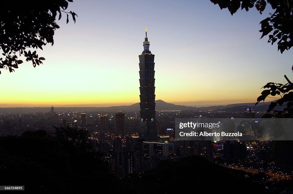 The city eastern districts of Taipei...