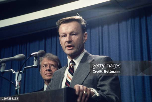 Zbigniew Brzezinski, who has been appointed US President-elect Jimmy Carter's National Security Advisor, in Washington, January 5th 1977. Carter can...