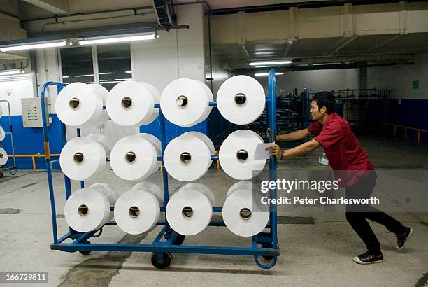 Scene from the Indorama Polyester Industries PCL factory near Rayong which is part of the Indorama Polymers Company Limited, one of the world's...