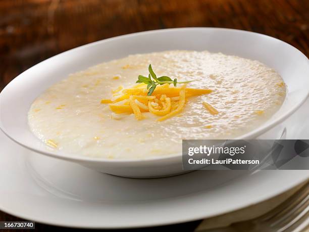 creamy cheese grits - grits stock pictures, royalty-free photos & images