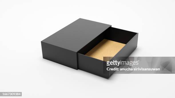 empty cardboard box on white background - box mockup stock pictures, royalty-free photos & images