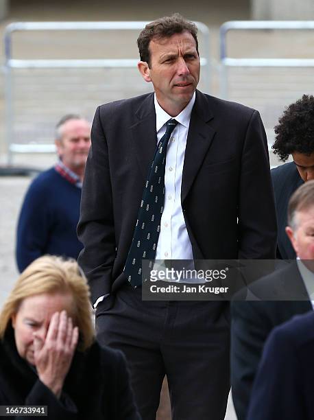 Michael Atherton attends a memorial service to journalist and former president of the MCC, Christopher Martin-Jenkins MBE at St Paul's Cathedral on...