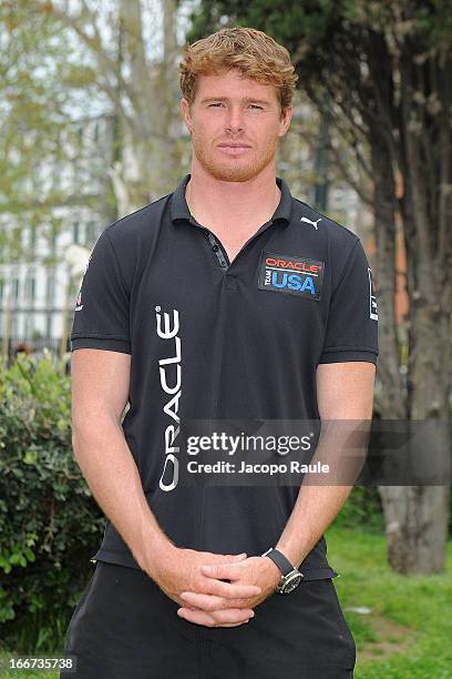 The skipper of Team Oracle Tom Slingsby attends Skippers Press Conference - City of Naples - America's Cup World Series on April 16, 2013 in Naples,...