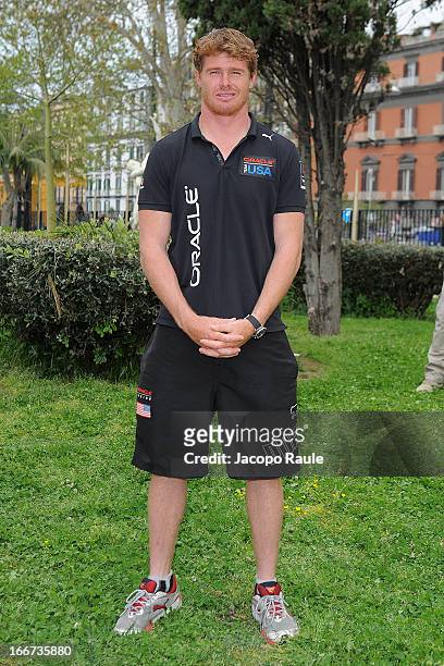 The skipper of Team Oracle Tom Slingsby attends Skippers Press Conference - City of Naples - America's Cup World Series on April 16, 2013 in Naples,...