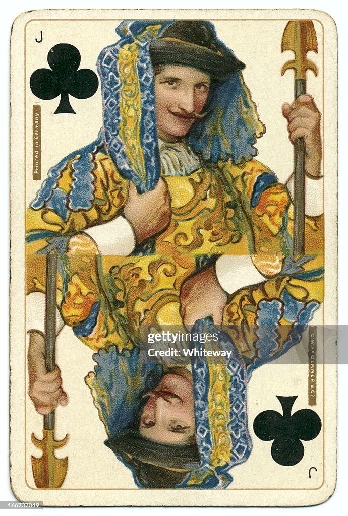 Jack di fiori originale Shakespeare Dondorf vintage di carte da gioco