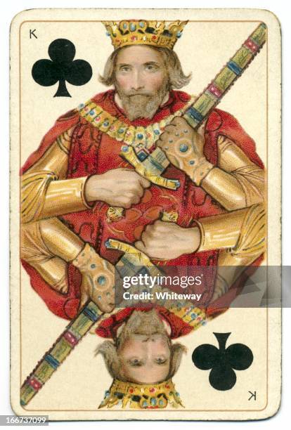 king of clubs dondorf shakespeare antique playing card - king of clubs stock pictures, royalty-free photos & images