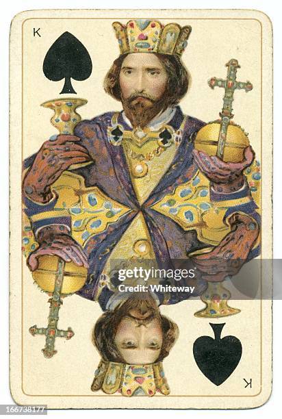 king of spades dondorf shakespeare antique playing card - king card stockfoto's en -beelden