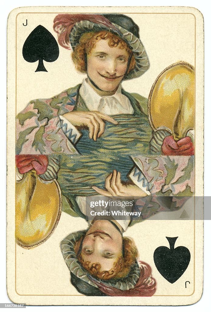 Valete de espadas original Shakespeare vintage cartão de jogo Nicu OrnamentalComment