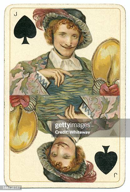 jack of spades original shakespeare vintage dondorf playing card - spader knekt bildbanksfoton och bilder