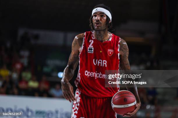 Willie Cauley-Stein of Pallacanestro Varese OpenJobMetis seen in action during a pre-season friendly match between Pallacanestro Varese OpenJobMetis...