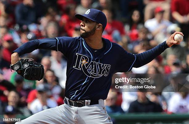 Tampa Bay Rays starting pitcher David Price engaged in a pitcher's duel with Boston Red Sox starting pitcher Jon Lester as the Boston Red Sox hosted...