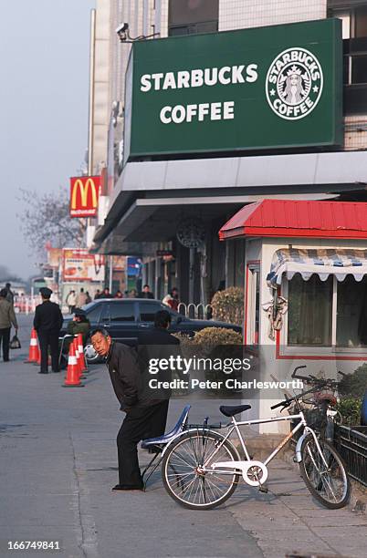 One of the many Starbucks outlets in Beijing. This one is on Jianguomenwai Avenue..