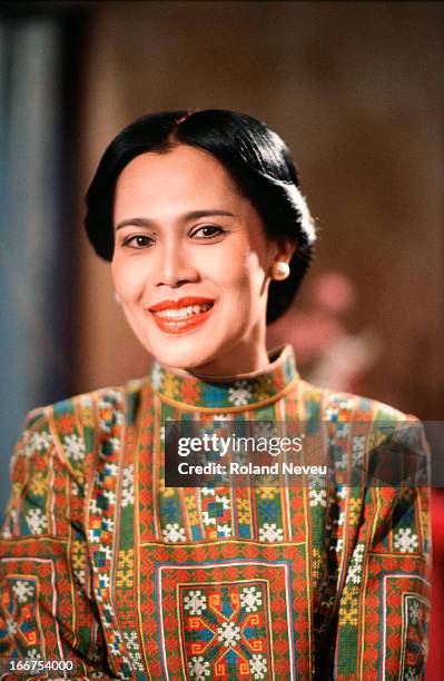 Queen Sirikit of Thailand smiles during the year of her 50th birthday. Photographed here at her palace in Hua Hin, South of Bangkok..