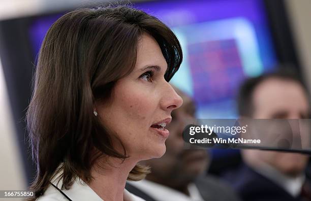 Deborah Hersman, chairman of the National Transportation Safety Board testifies before the Senate Commerce, Science and Transportation Committee on...