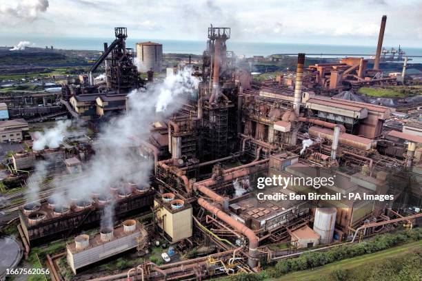 General view of Tata Steel's Port Talbot steelworks in south Wales where workers are facing huge job losses following an expected announcement by the...