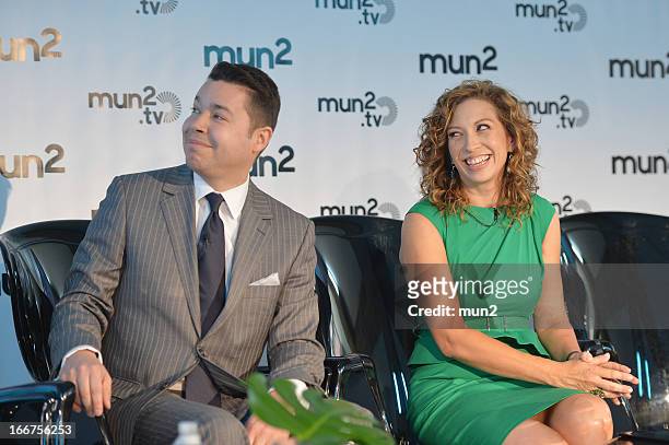Pre-Upfront Press Conference -- Pictured: MUN2 Senior V.P. Of Sales Joe Bernard and MUN2 General Manager Diana Mogollon.--