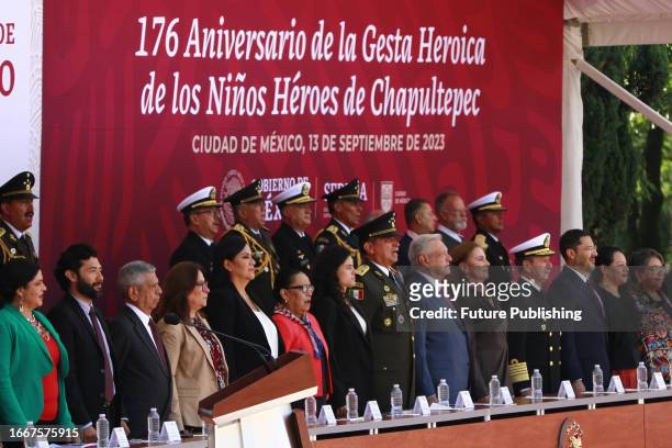 September 13, 2023 in Mexico City, Mexico: President of Mexico Andrés Manuel Lopez Obrador accompained by his wife Beatriz Gutiérrez Muller,...